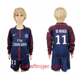 Paris Saint-Germain Fodboldtrøjer Di Maria 11 Børn Hjemmebanesæt 2017/18 Langærmet